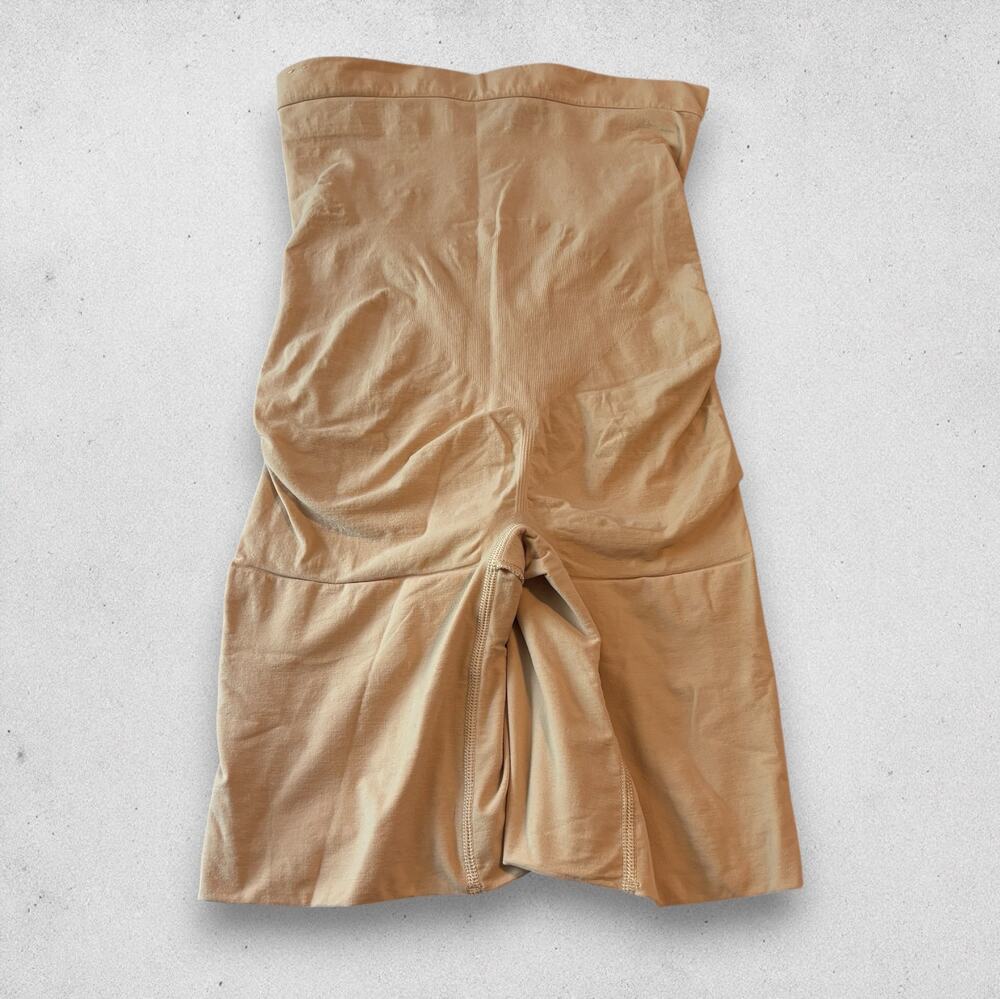 SPANX Power Series High Waisted Mid Thigh Shaping Shorts Nude Size 1X Shapewear